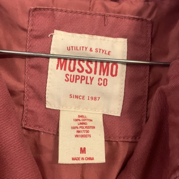 Mossimo Supply Co. Women's Size M Dusty Rose Pink Utility Hooded Jacket Toggles - Picture 6 of 12